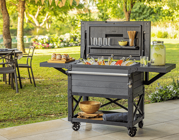 Graphite Patio Cooler & Beverage Cart