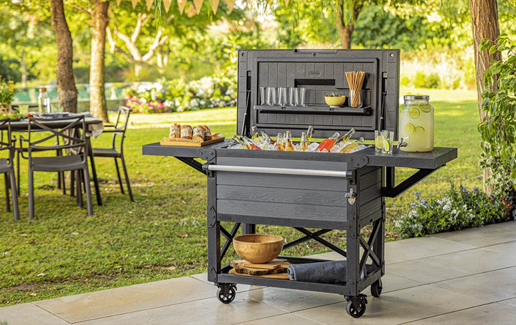 Graphite Patio Cooler & Beverage Cart